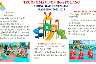 Thông báo tuyển sinh năm học 2022- 2023!