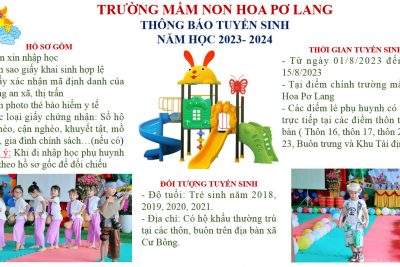 Thông báo tuyển sinh năm học 2023- 2024
